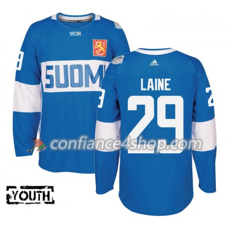 Adidas Maillot de Hockey Finlande Patrik Laine 29 Coupe du monde de hockey sur glace 2016 Bleu Premier - Enfant